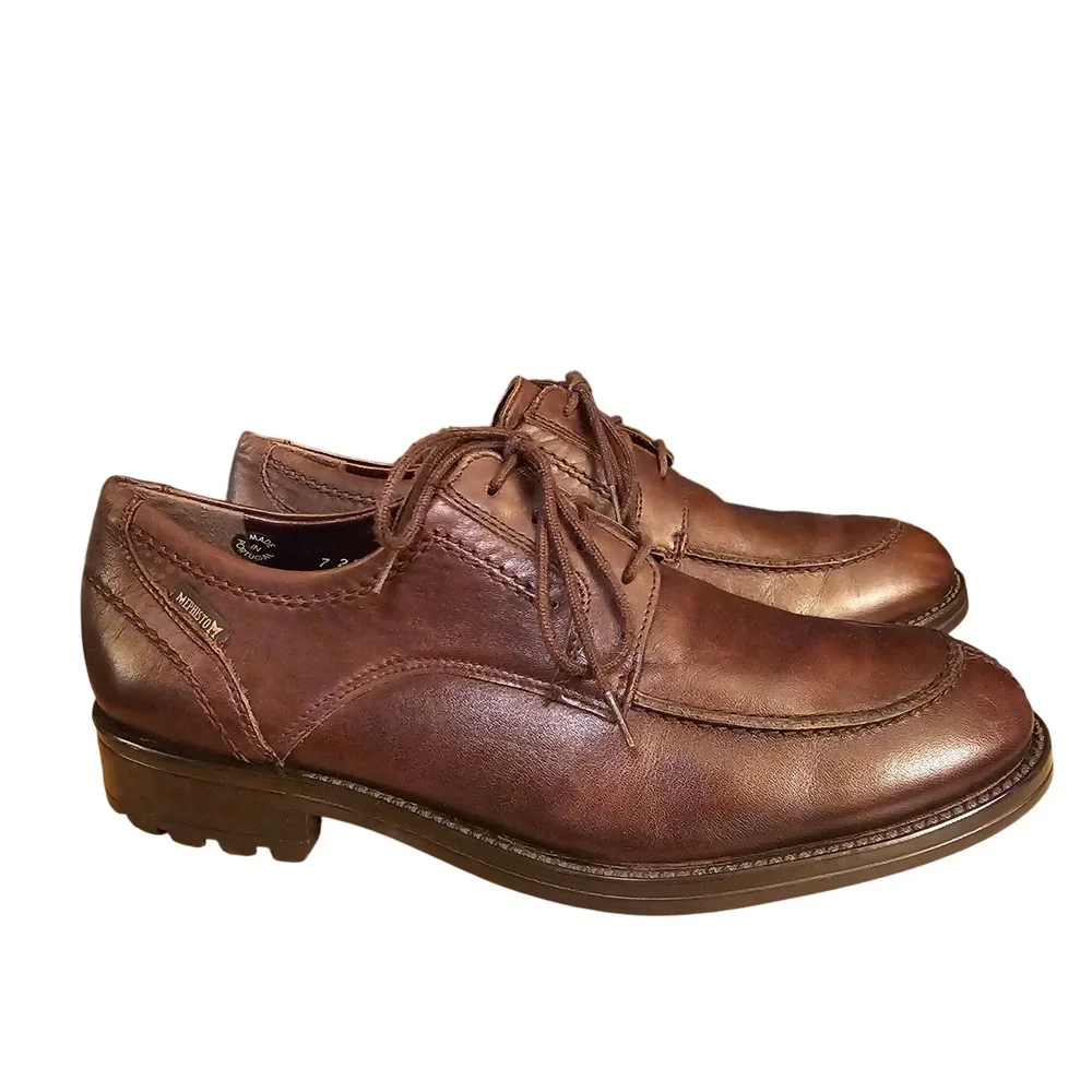 Mephisto Brown‎ Leather Oxford Dress Shoes Men US 9 EUR 8.5 Air Jet Comfort